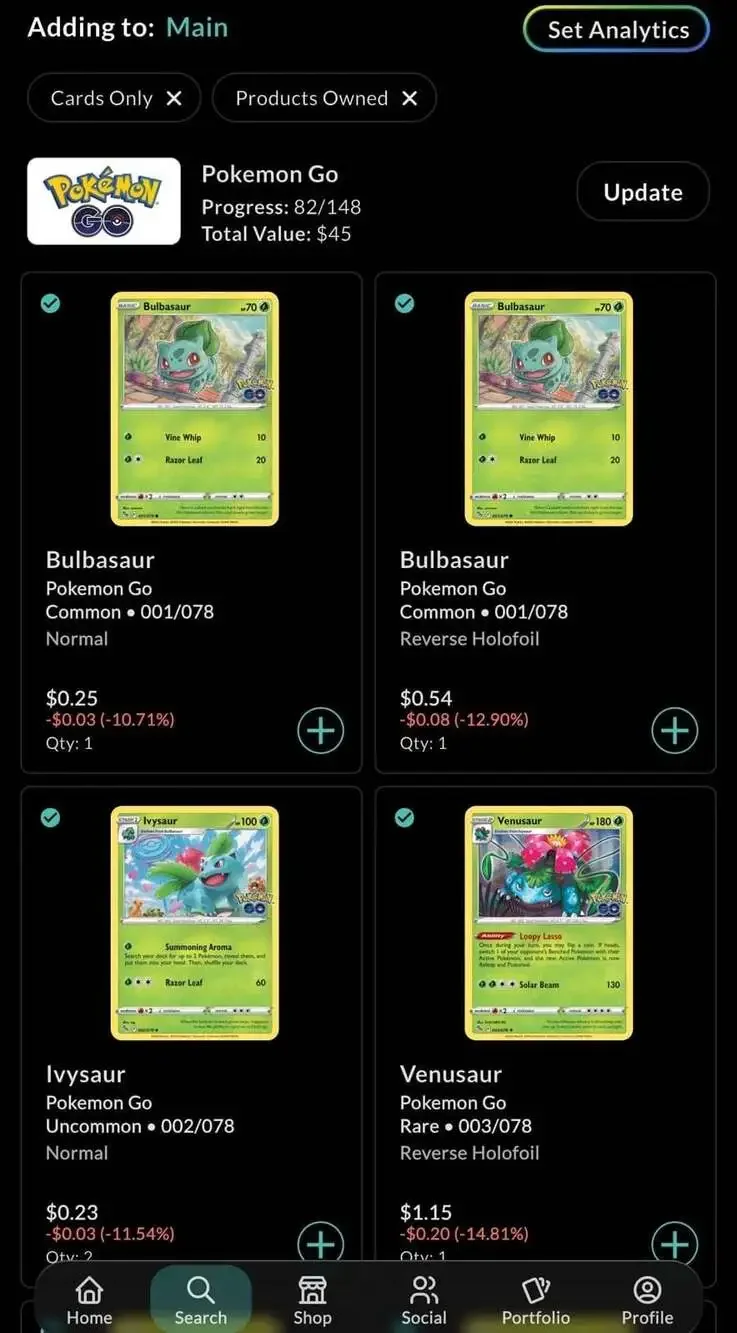 Pokémon TCG - Pokemon GO - Master Set Starter Lot 82/148